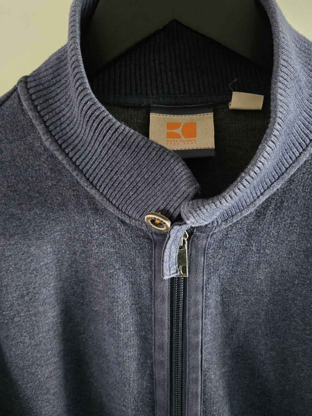 BOSS ORANGE Men's Navy Zip-Up Knit Jacket - Picture 5 of 12